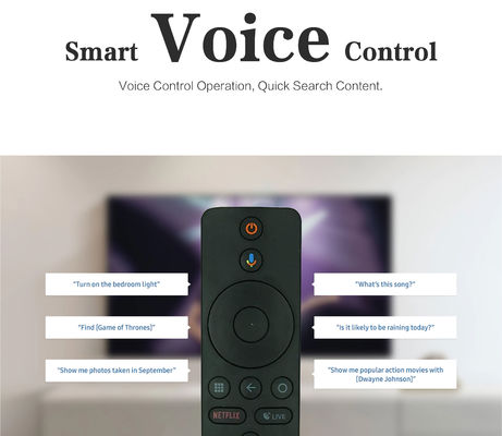 TVMATE Bluetooth4.2 รีโมทคอนโทรลทีวีที่เปิดใช้งานด้วยเสียงสำหรับ Android Set Top Box