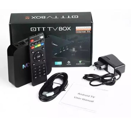 HD ฟรีออกอากาศ  OTT กล่องทีวี MXQ PRO 4K 4 คอร์ 64 บิต Android 7.1 H.265