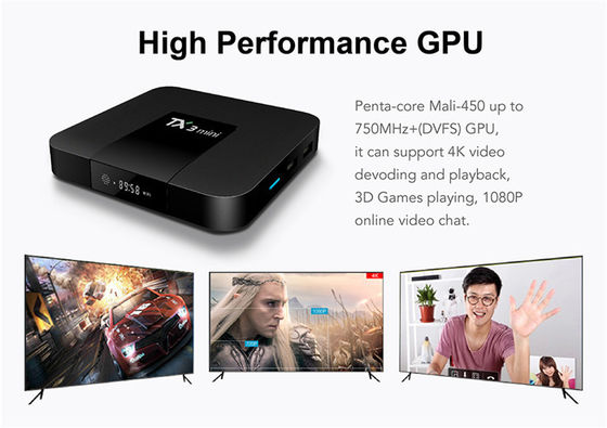 Android Smart Amlogic S905x3 กล่องทีวี Android มินิ 2G 16G 4K H.265 2.4G Streamer ตัวรับ