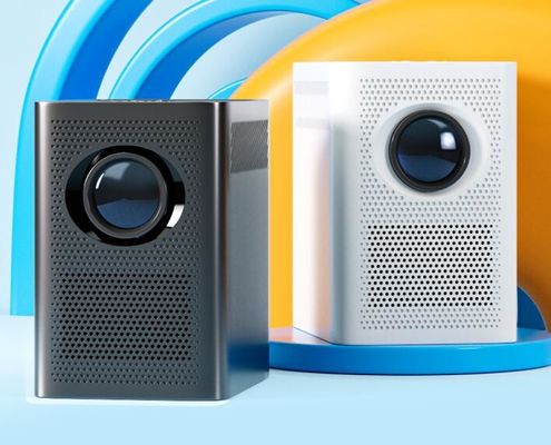 RK3128 โปรเจคเตอร์มัลติมีเดียไร้สายแบบพกพาขนาดเล็กสำหรับ Android FHD1080p