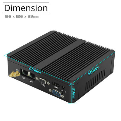 RS232 J1800 2 Ethernet Lan Mini Workstation PC เดสก์ท็อปพีซีอุตสาหกรรมไร้พัดลม