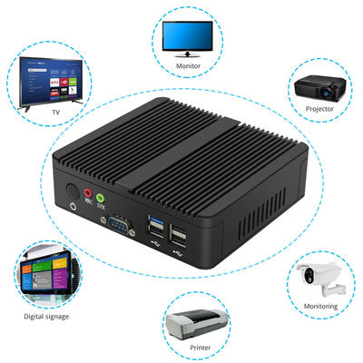Fanless Linux Pfsense Industrial Mini Workstation คอมพิวเตอร์พีซี N2930 300Mbps VGA RS232