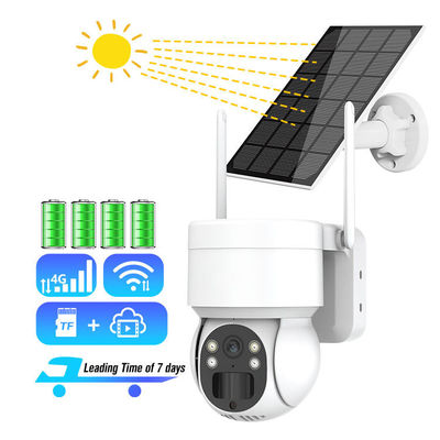 FHD Night Vision Alarm แผงโซลาร์เซลล์ IP สมาร์ทกล้อง PTZ ระบบกล้องวงจรปิดสำหรับ Bardi Security