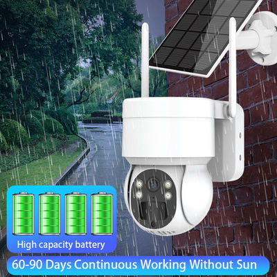 FHD Night Vision Alarm แผงโซลาร์เซลล์ IP สมาร์ทกล้อง PTZ ระบบกล้องวงจรปิดสำหรับ Bardi Security