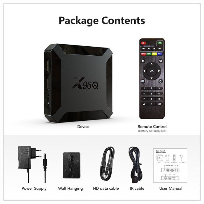 X96Q Smart Allwinner OTT Android TV Box H313 Quad Core 2GB 16GB การควบคุมด้วยเสียง