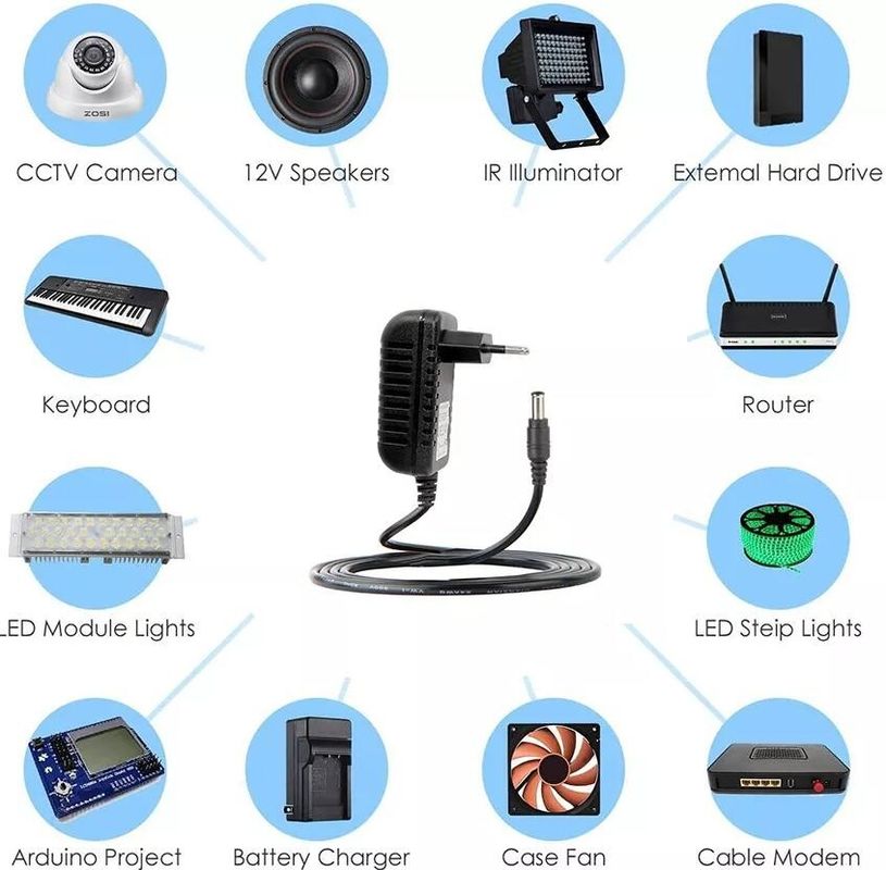 12V EU ปลั๊กควบคุม AC DC Adapter 100V-240V Converter 1A 1000mA แหล่งจ่ายไฟ