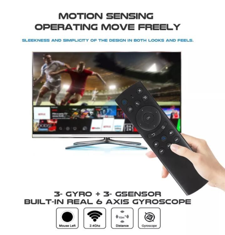 รีโมทคอนโทรล Bluetooth IR Air Mouse 4K HDR สำหรับ Android TV Streaming Media Player