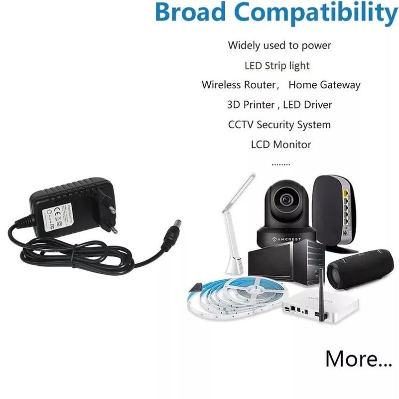 อะแดปเตอร์ AC DC SMPS แบบควบคุม 3 พิน 12v 2A 3a 1a 1.5a 2.5a EU US UK Standard