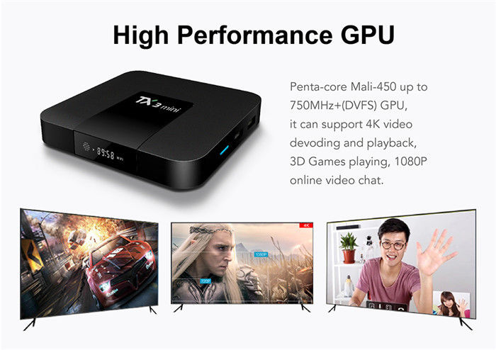 Android Smart Amlogic S905x3 กล่องทีวี Android มินิ 2G 16G 4K H.265 2.4G Streamer ตัวรับ